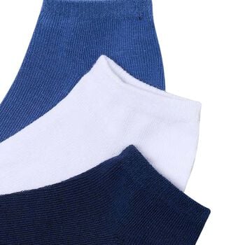 Boys Blue, Navy Blue & White Socks (3 Pack) 