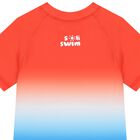 Boys Orange, Blue & White Rash Vest, 1, hi-res