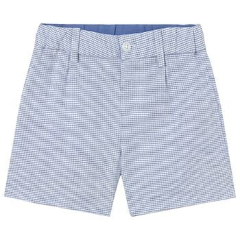 Younger Boys Blue & White Gingham Shorts
