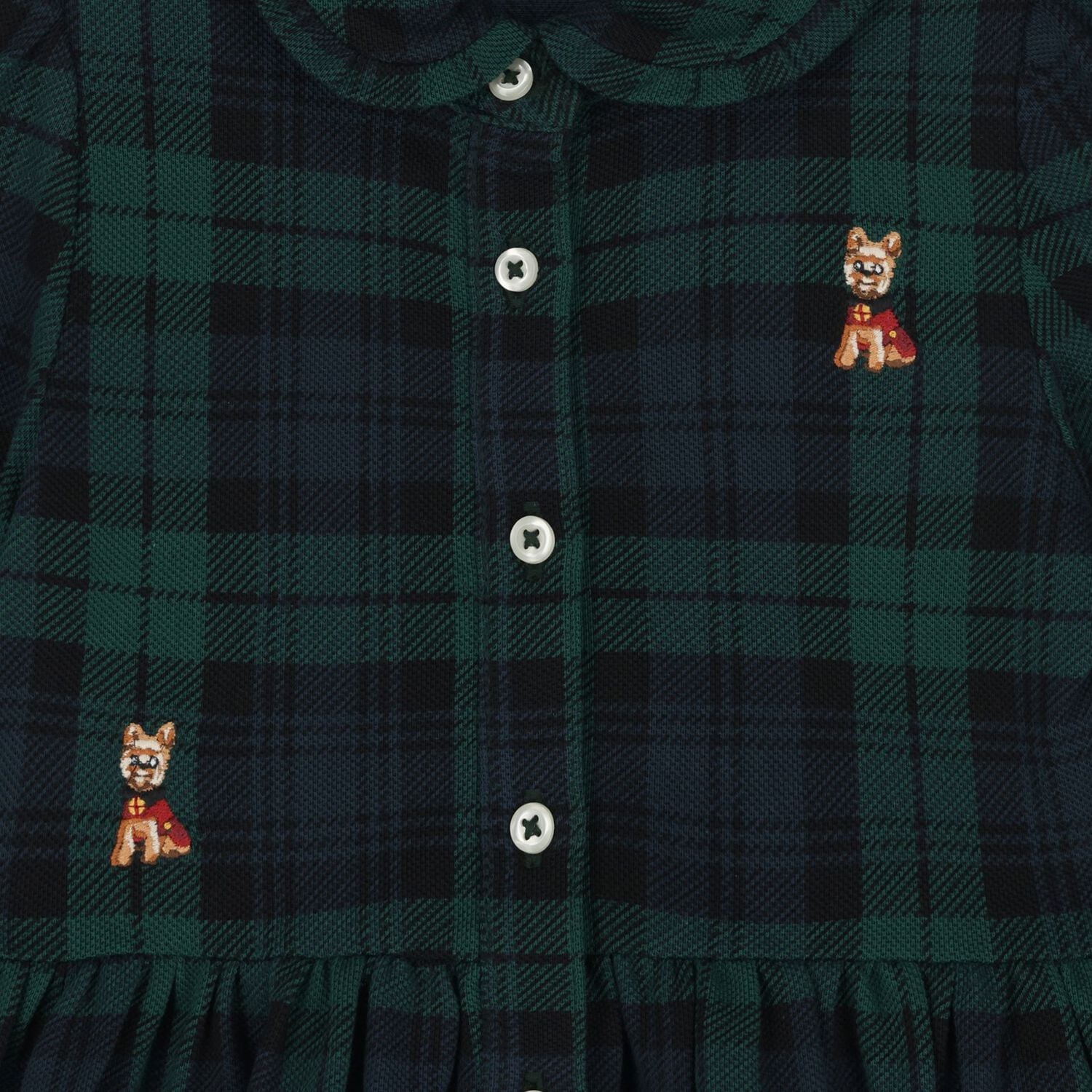 Baby Girls Green & Black Tartan Dress Set, 1, hi-res