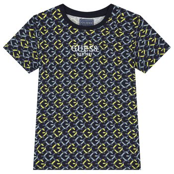 Guess Boys Blue Logo T-Shirt, 1 Boys Blue Logo T-Shirt