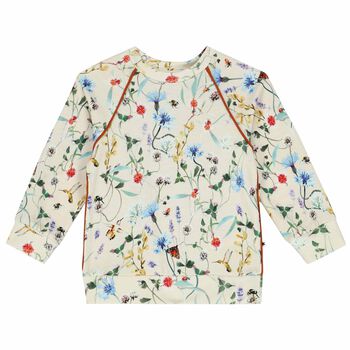 Younger Girls Ivory Floral Sweatshirt