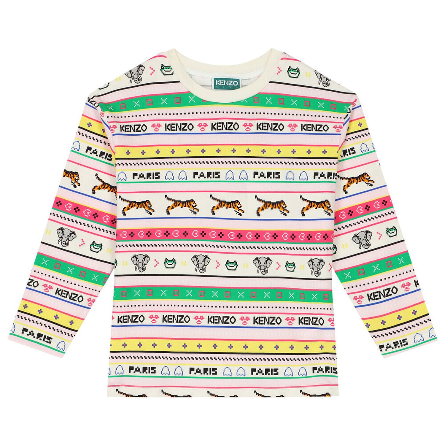 تيشيرت بنات مخطط متعدد الألوان, 1, hi-res