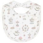 White Carousel & Hot Air Balloon Baby Bib, 1, hi-res