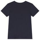 Boys Navy Blue Teddy Bear Logo T-Shirt, 5, hi-res