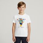 Boys White Logo Polo Bear T-Shirt, 1, hi-res