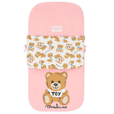 Pink & Ivory Teddy Logo Baby Nest