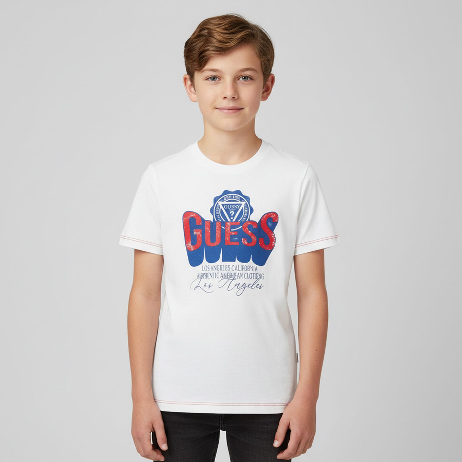 Boys White Logo T-Shirt, 1, hi-res image number null