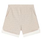 Younger Boys Beige Logo Shorts, 1, hi-res