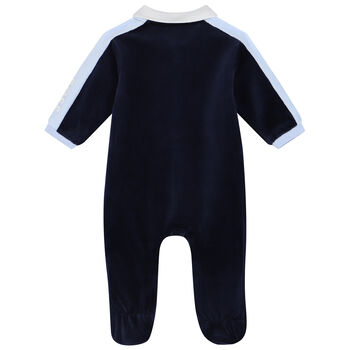 Baby Boys Navy Blue Logo Polo Babygrow