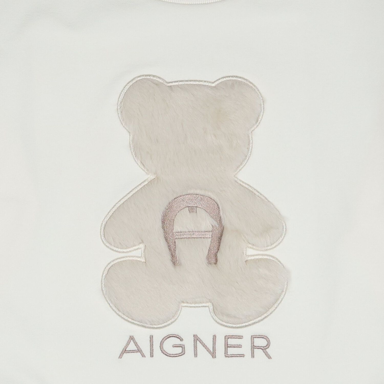 Girls Ivory Faux Fur Teddy Bear Sweatshirt, 1, hi-res