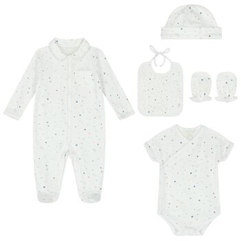 Baby Boys White Star & Crown 5 Piece Gift Set