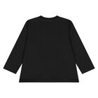 Younger Black Teddy Bear Logo Long Sleeve Top, 6, hi-res