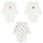 White Hearts Baby Bodysuit ( 3-Pack ), 1, hi-res