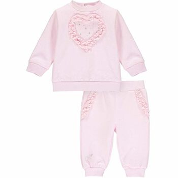Younger Girls Pink Heart Tracksuit