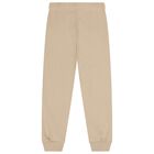 Boys Beige Tiger Logo Joggers, 1, hi-res