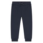 بدلة رياضية من 3 قطع للأولاد الصغار باللونين البيج والأزرق, 2, hi-res