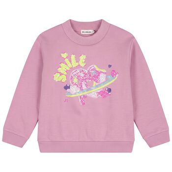Girls Pink Sequin Sweatshirt