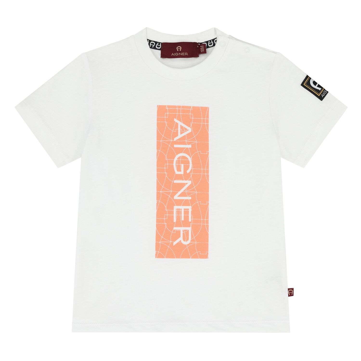 Younger Boys White Logo T-Shirt, 3, hi-res