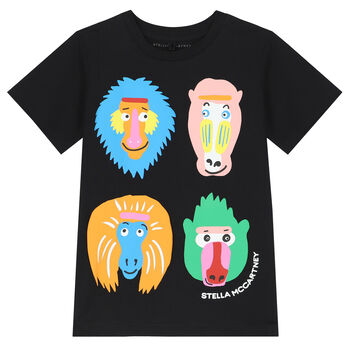 Boys Black Monkeys T-Shirt