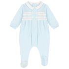 Baby Boys Blue & White Babygrow, 1, hi-res