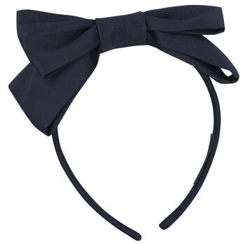Girls Navy Blue Bow Headband