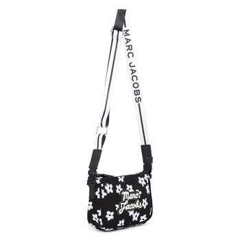 Girls Black Flower Logo Handbag