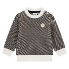 Younger Boys Black, Beige & Ivory Logo Knitted Jumper, 1, hi-res