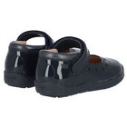 Girls Navy Blue Patent First Walker Shoes, 1, hi-res