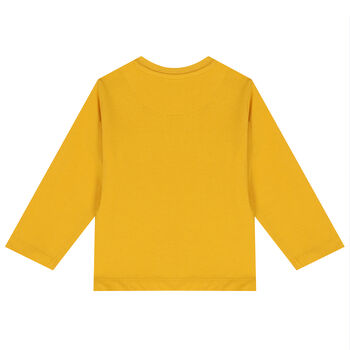 Younger Boys Yellow Logo Long Sleeve Top