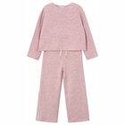 Girls Pink Knitted Trousers Set, 2, hi-res