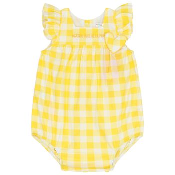 Baby Girls Yellow & White Romper