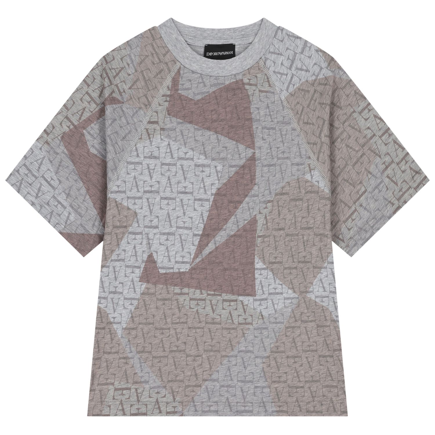 Boys Grey & Beige Logo T-Shirt, 2, hi-res