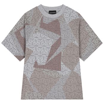 Boys Grey & Beige Logo T-Shirt