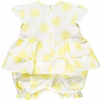 Baby Girls White & Yellow Romper