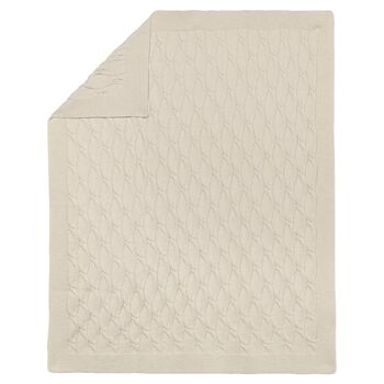 Beige Knitted Baby Blanket