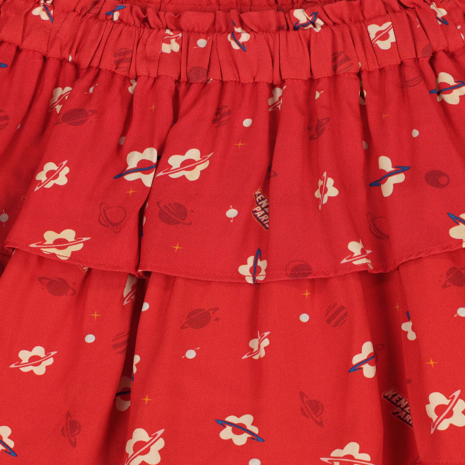Girls Red Planet Boke Tiered Skirt, 1, hi-res