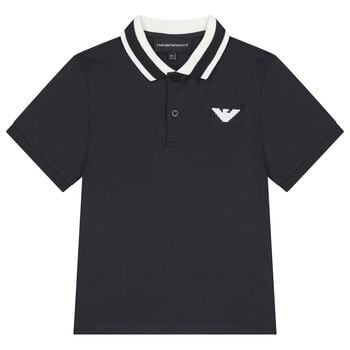Boys Navy Blue Logo Polo Shirt 