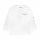 Younger Boys White Long Sleeve Top, 1, hi-res