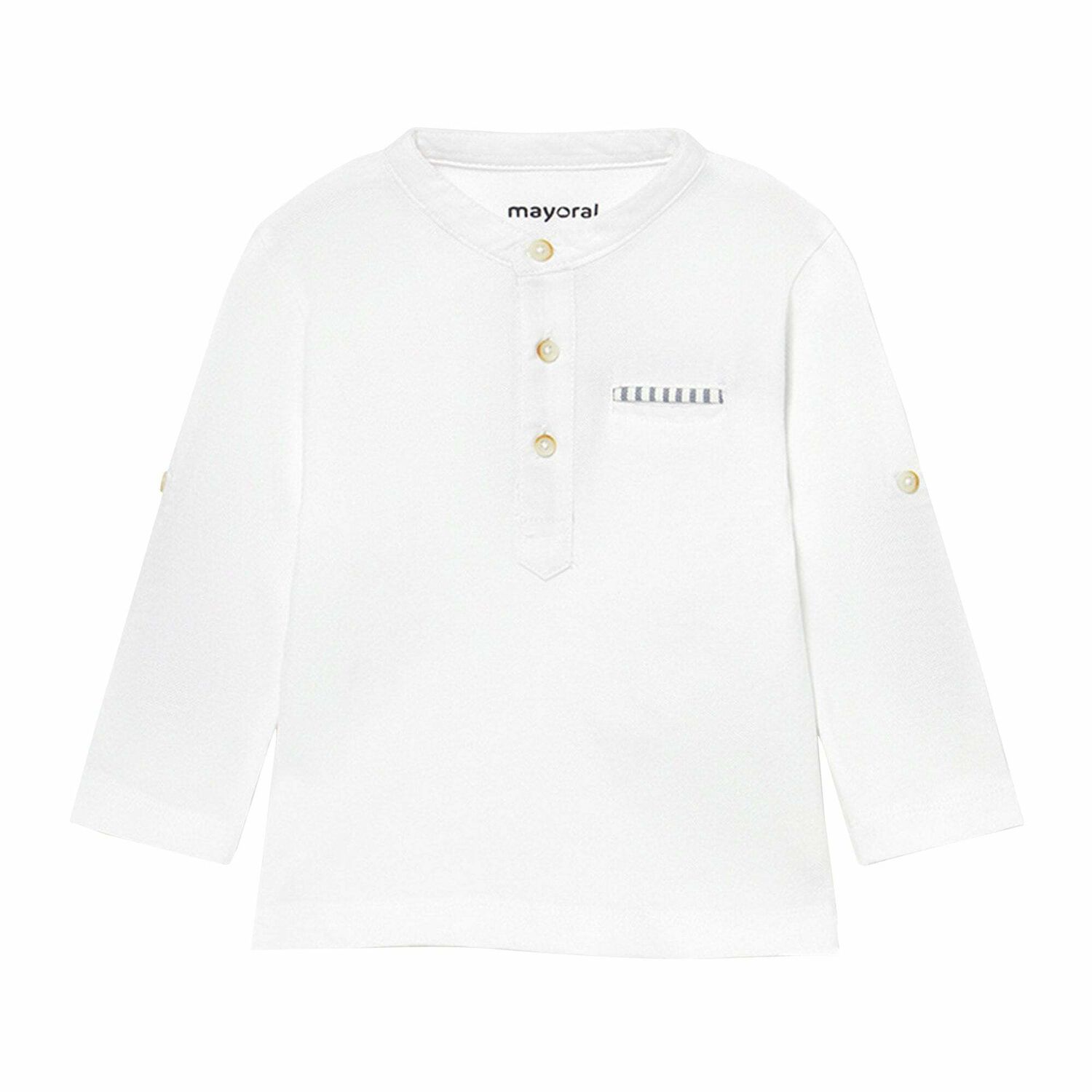 Younger Boys White Long Sleeve Top, 1, hi-res image number null
