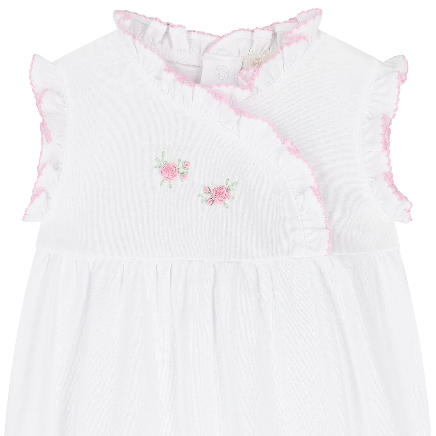 Baby Girls White Cottage Roses Romper, 1, hi-res