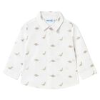 Baby Boys White Dinosaur Shirt, 1, hi-res