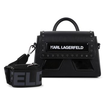 Girls Black Logo Hand Bag