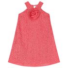 Girls Pink Flower Dress, 1, hi-res