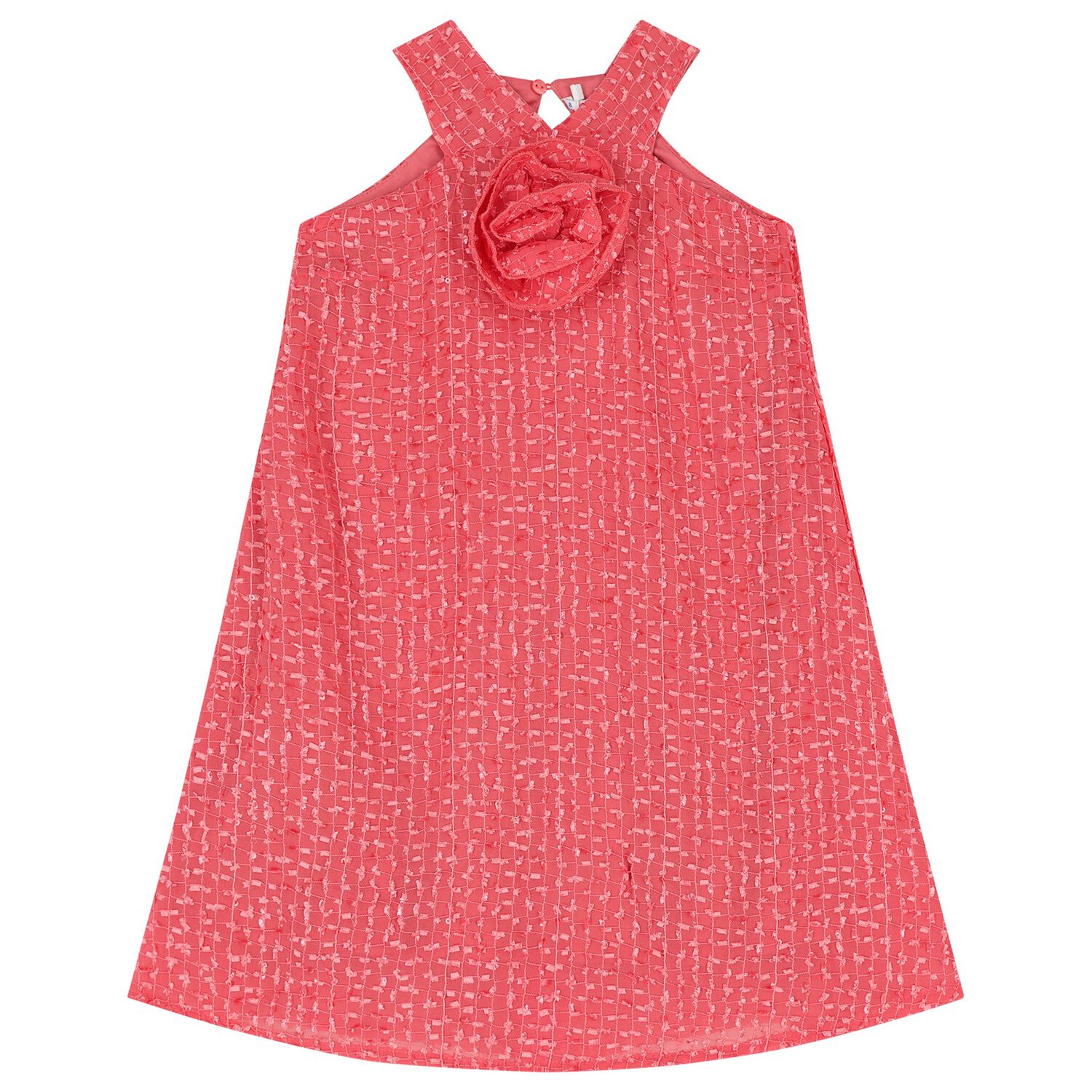 Girls Pink Flower Dress, 1, hi-res