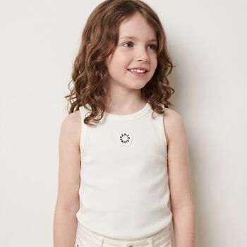 Girls White Logo Top