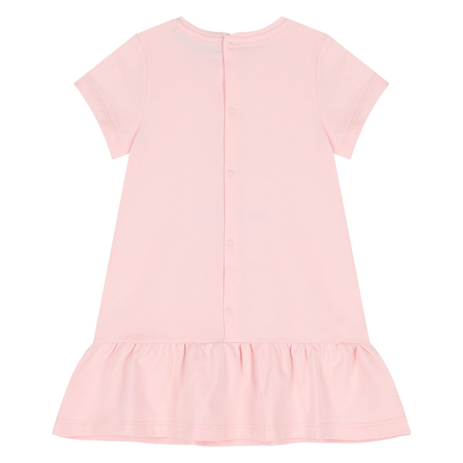 Younger Girls Pink Teddy Bear Logo Dress, 3, hi-res
