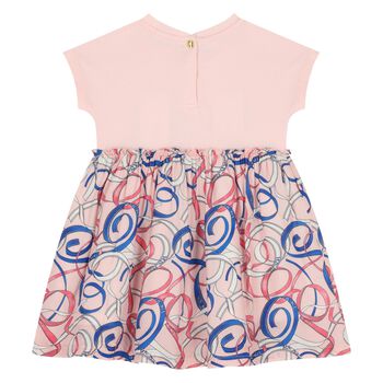 Younger Girls Pink Ribbon Dress
