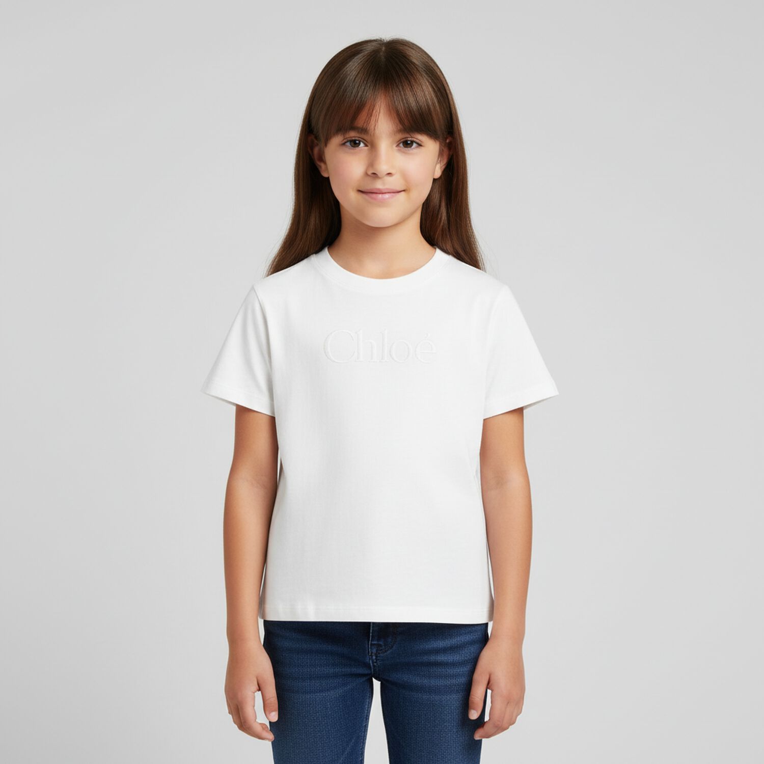 Girls Ivory Logo T-Shirt, 1, hi-res