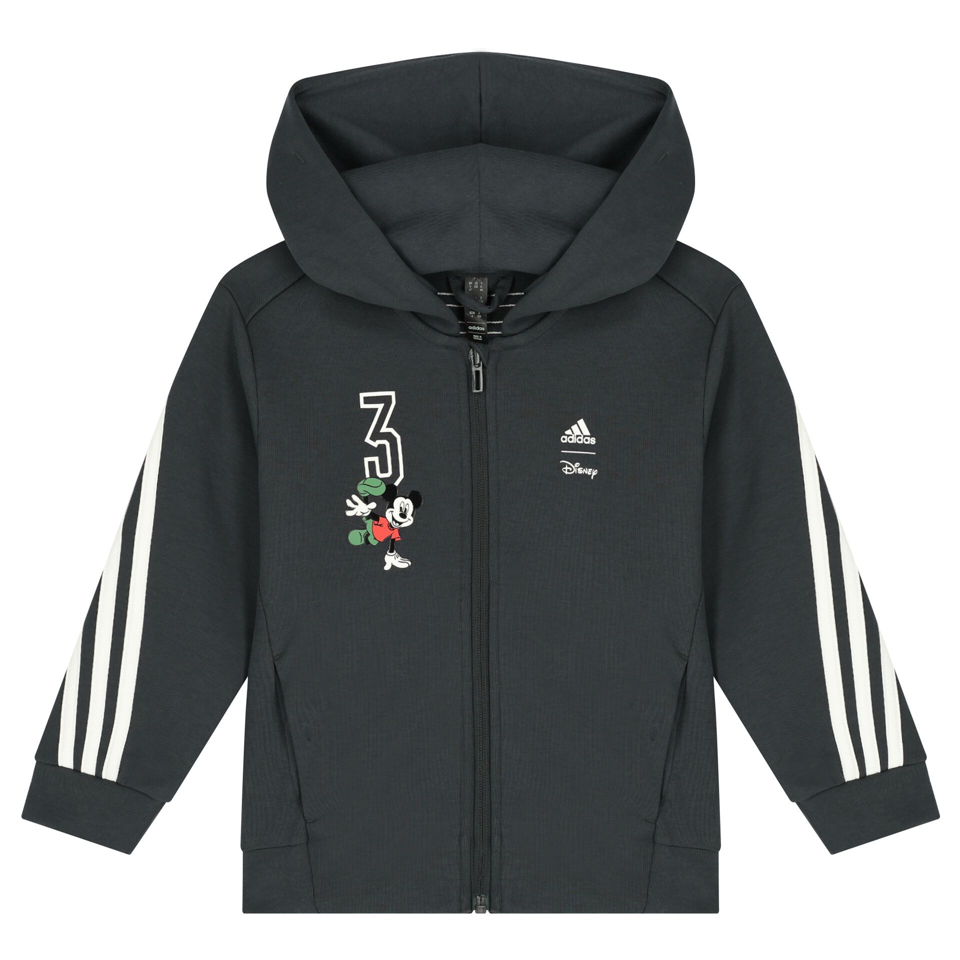 Adidas Kids Grey Logo Hooded Zip Up Top Junior Couture